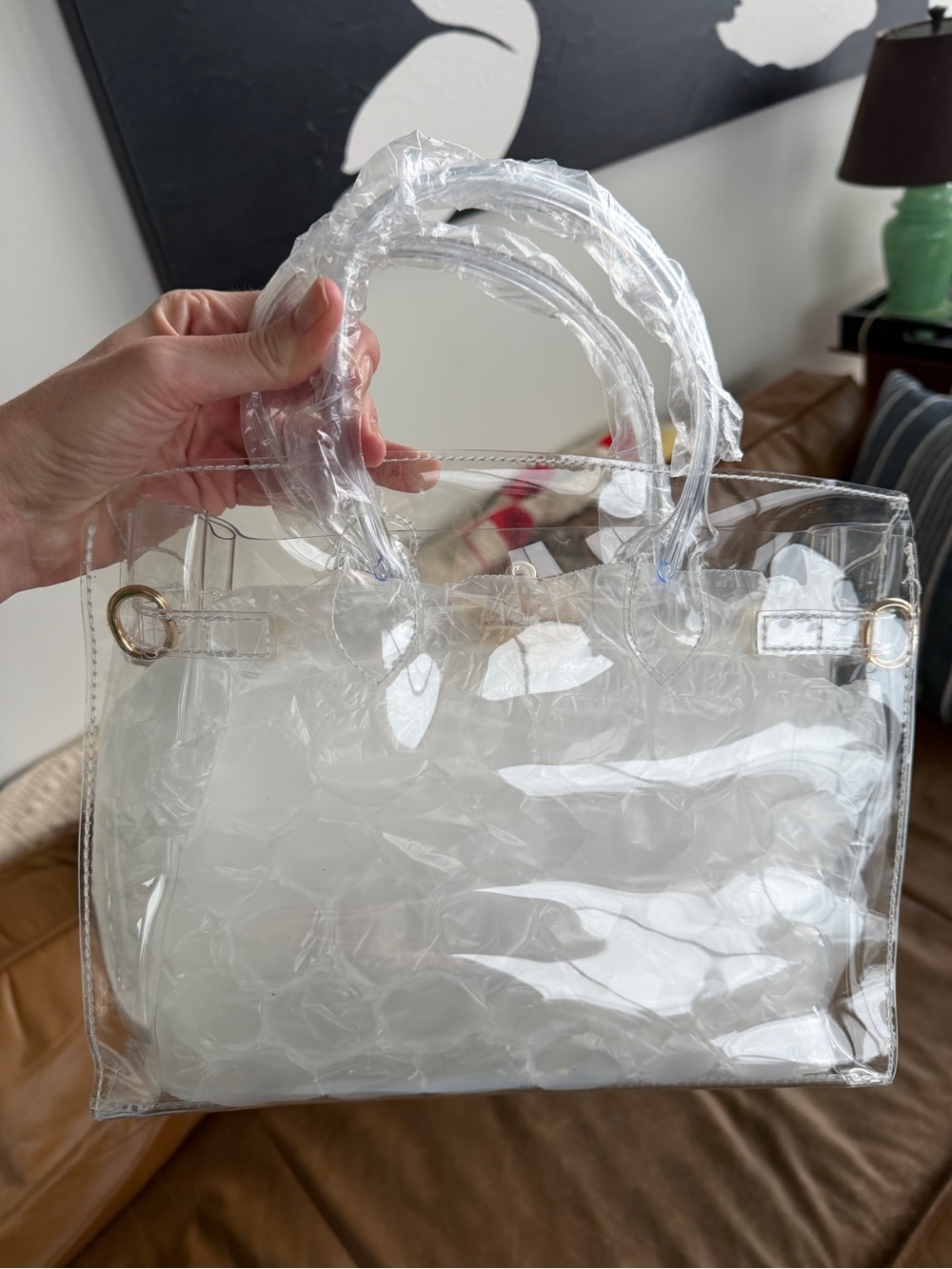 Dear Nikola clear ‘Birkin’ Crystal Tote with gold hardware - Picture 6 of 8